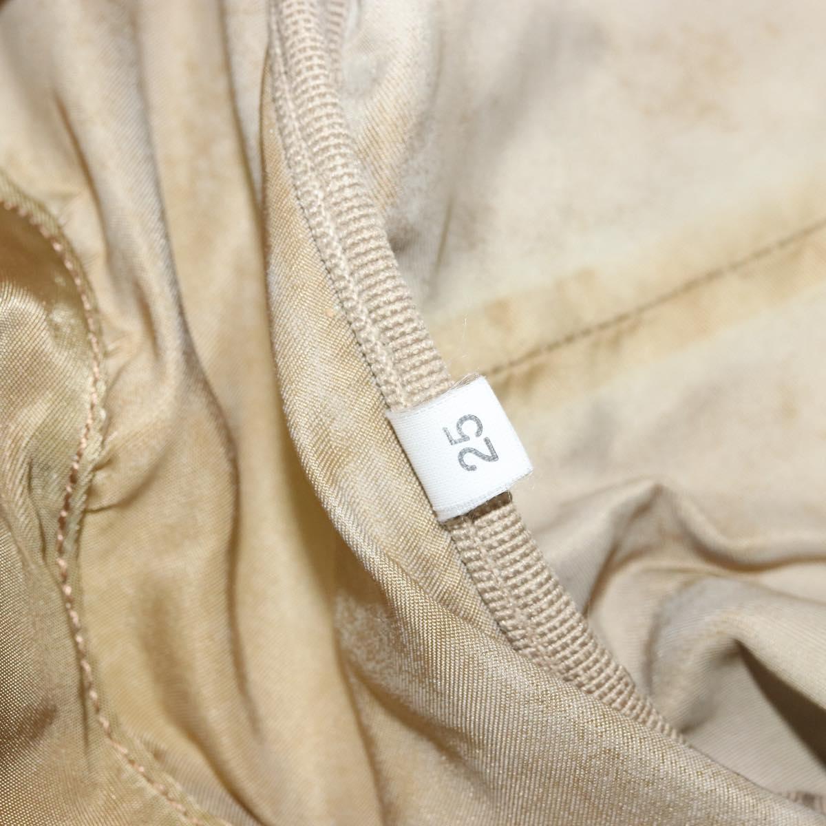 PRADA Boston Bag Nylon Silver Beige Auth 176900