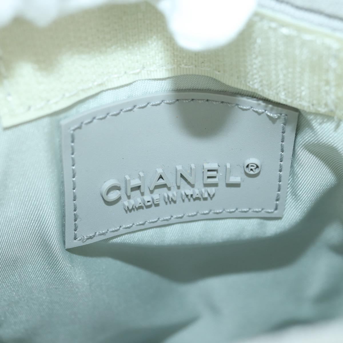 CHANEL Sports Line Backpack Nylon White Silver CC Auth 176920