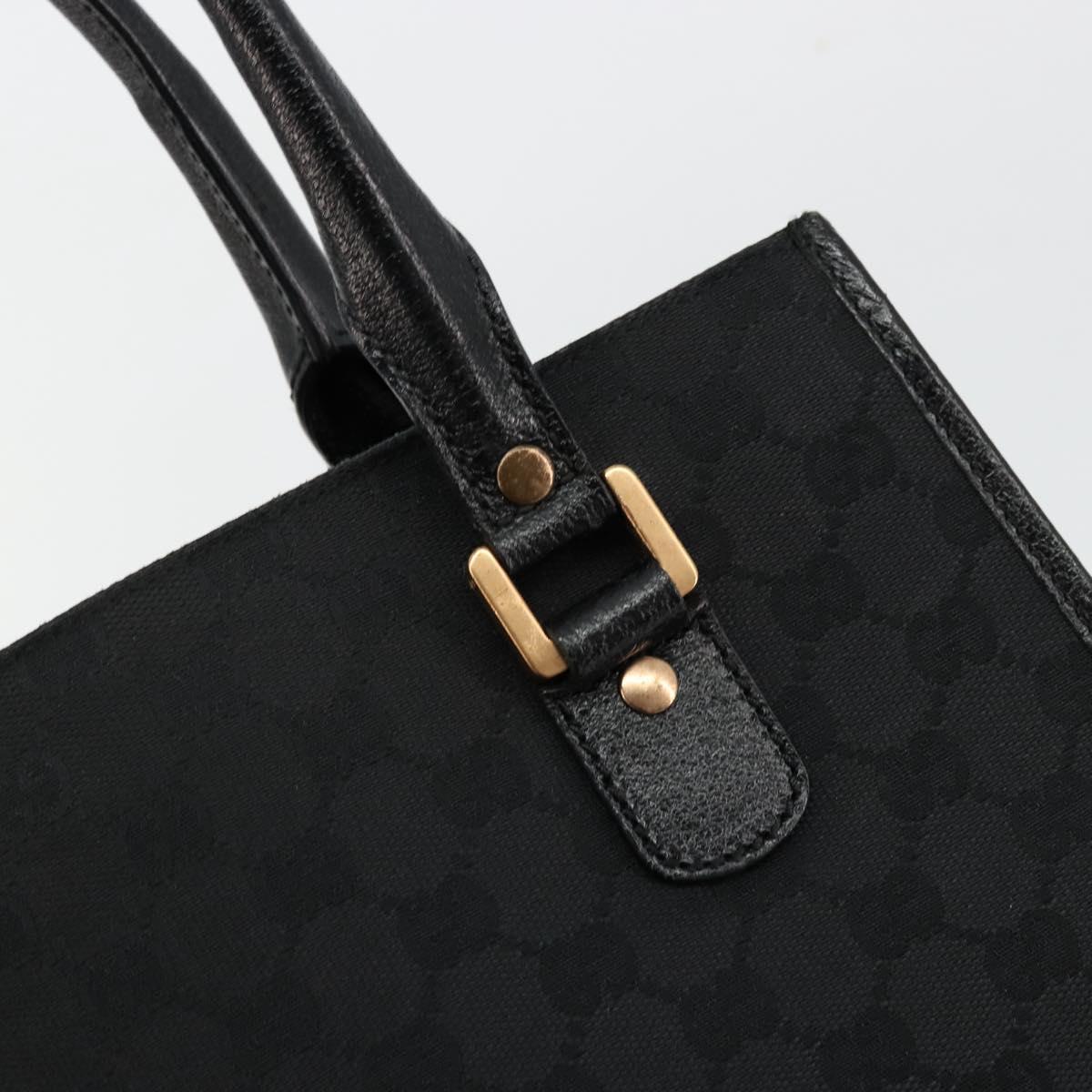 GUCCI GG Canvas Hand Bag Black Gold 124260 Auth 176927A