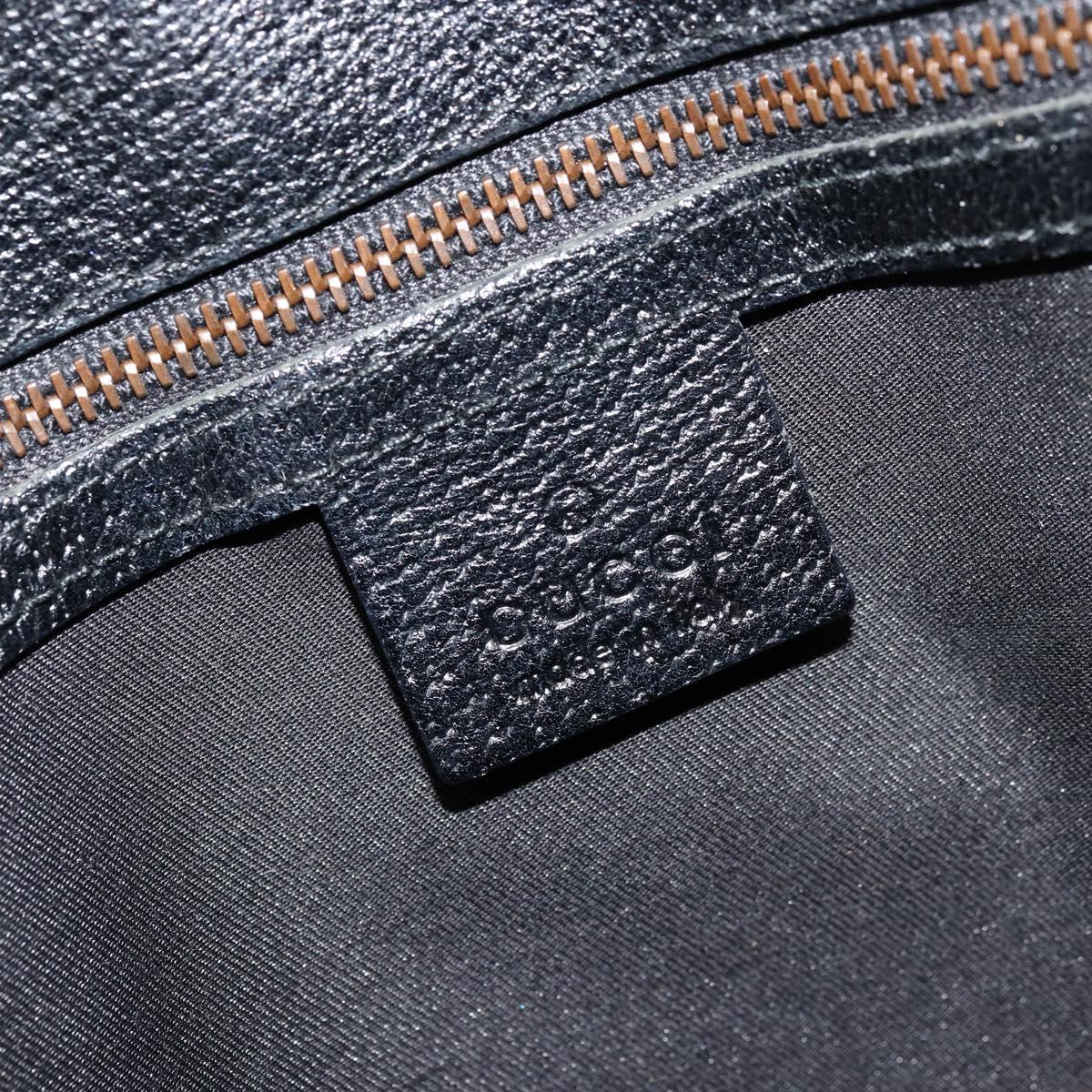 GUCCI GG Canvas Hand Bag Black Gold 124260 Auth 176927A