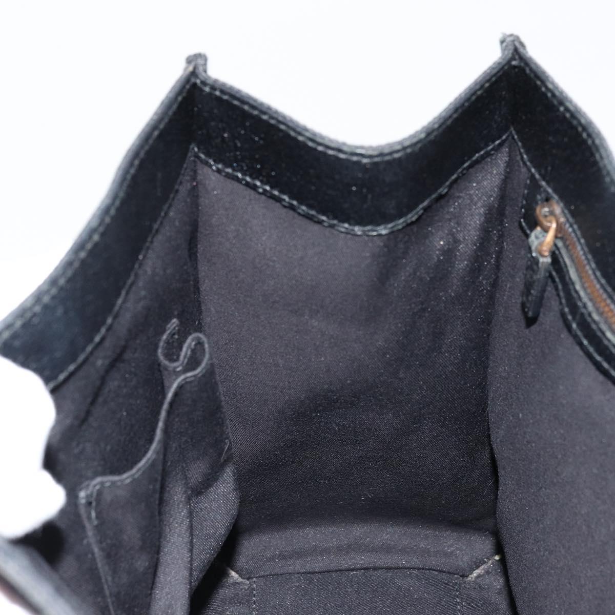 GUCCI GG Canvas Hand Bag Black Gold 124260 Auth 176927A