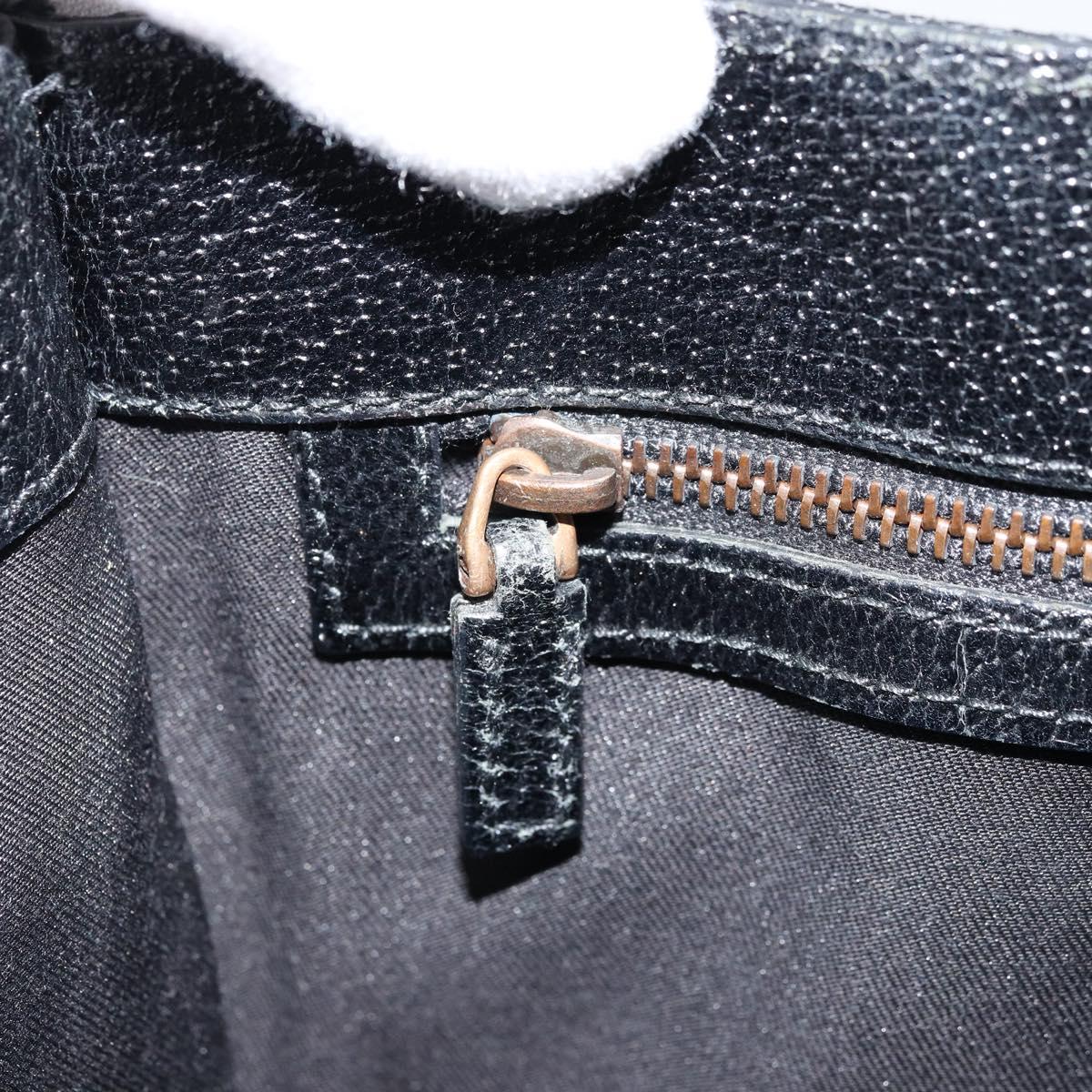 GUCCI GG Canvas Hand Bag Black Gold 124260 Auth 176927A