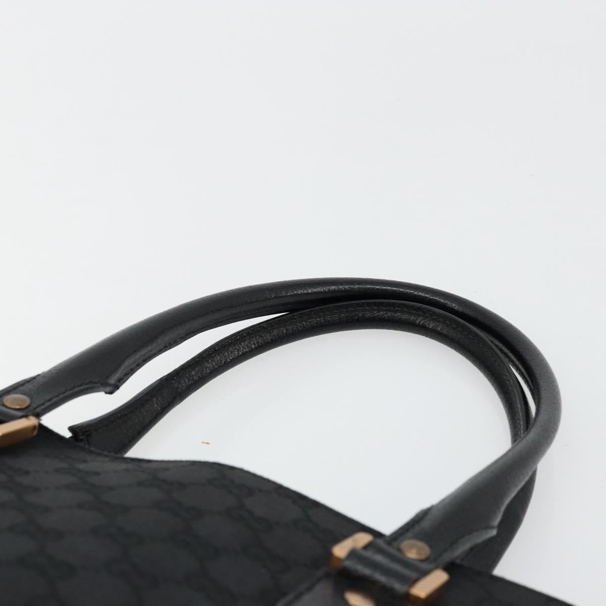 GUCCI GG Canvas Hand Bag Black Gold 124260 Auth 176927A