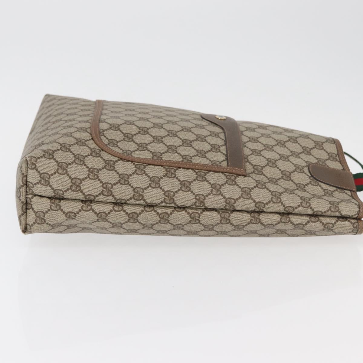 GUCCI GG Supreme Web Sherry Line Tote Bag PVC Beige 39 02 003 Auth 176931A