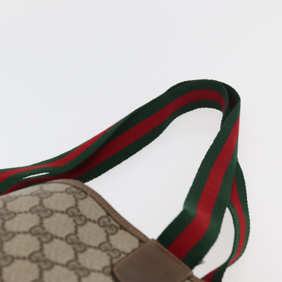 GUCCI GG Supreme Web Sherry Line Tote Bag PVC Beige 39 02 003 Auth 176931A
