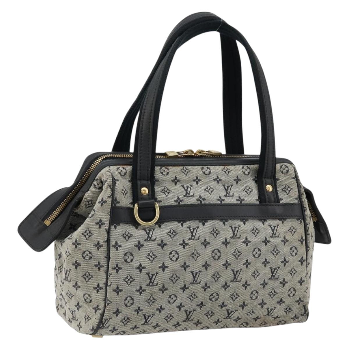 LOUIS VUITTON Monogram Mini Josephine PM Hand Bag Blue M92049 LV Auth 176944