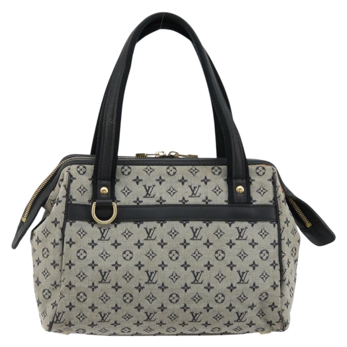 LOUIS VUITTON Monogram Mini Josephine PM Hand Bag Blue M92049 LV Auth 176944