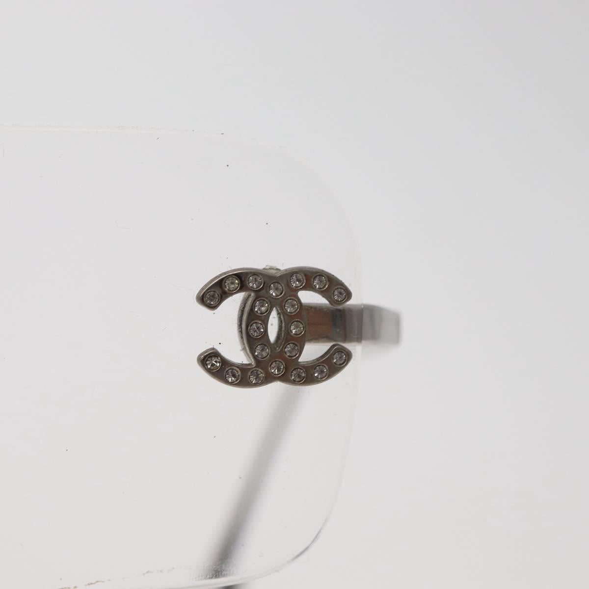 CHANEL COCO Mark Glasses metal Silver 2047-B CC Auth 176951