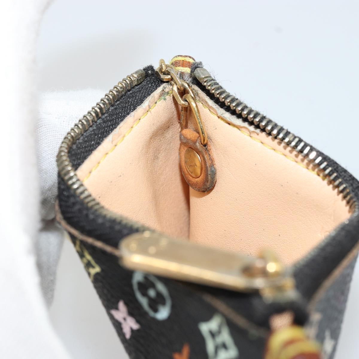 LOUIS VUITTON Monogram Multicolor Pochette Cles Purse Black M13664 Auth 176953
