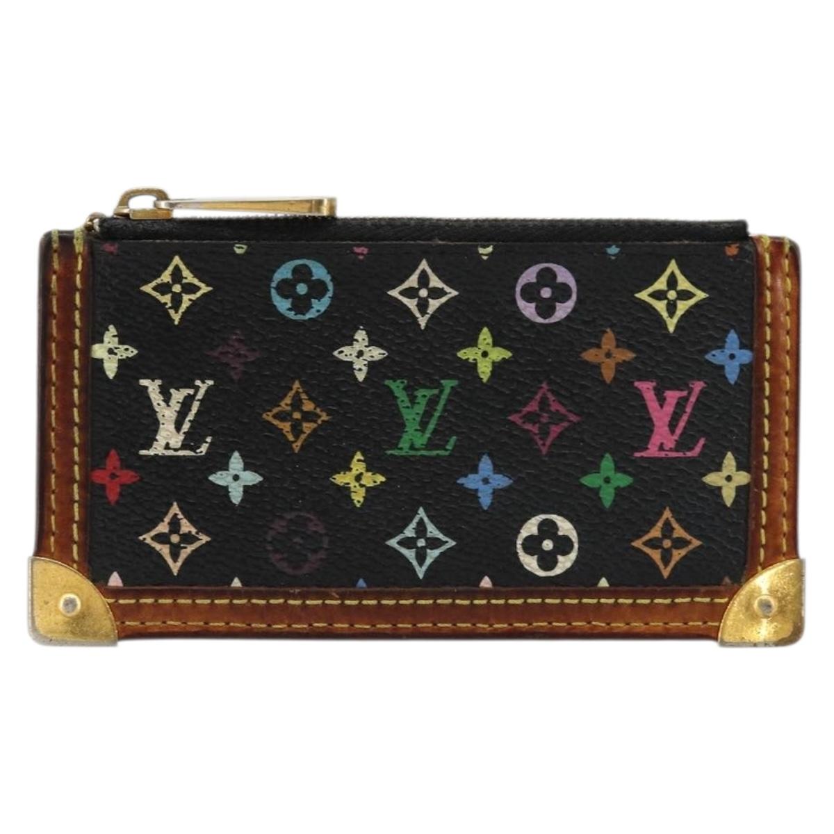 LOUIS VUITTON Monogram Multicolor Pochette Cles Purse Black M13664 Auth 176954