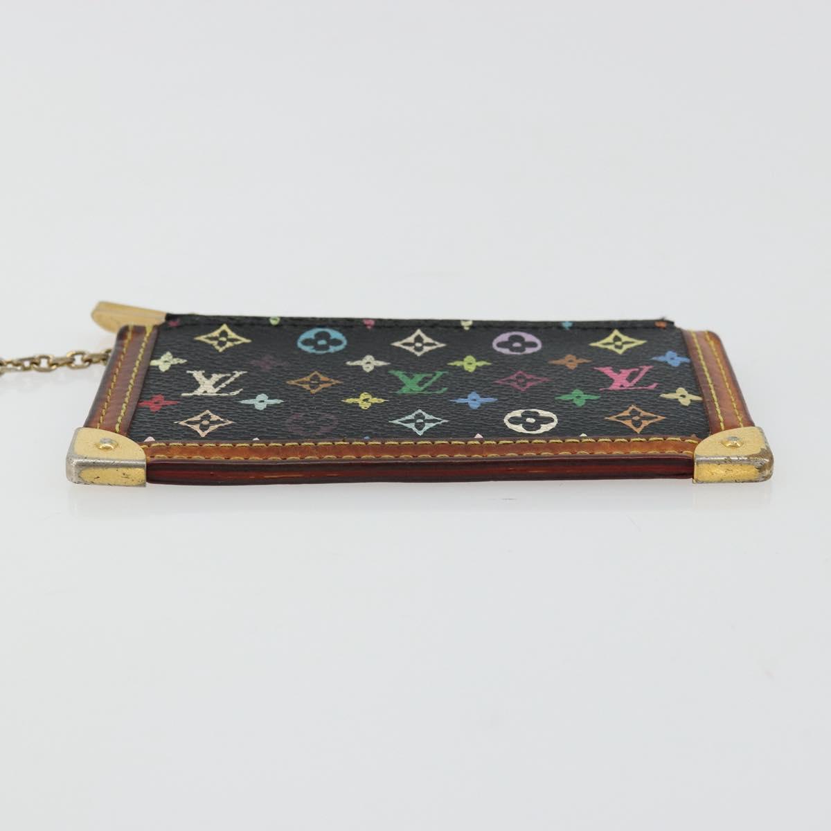 LOUIS VUITTON Monogram Multicolor Pochette Cles Purse Black M13664 Auth 176954