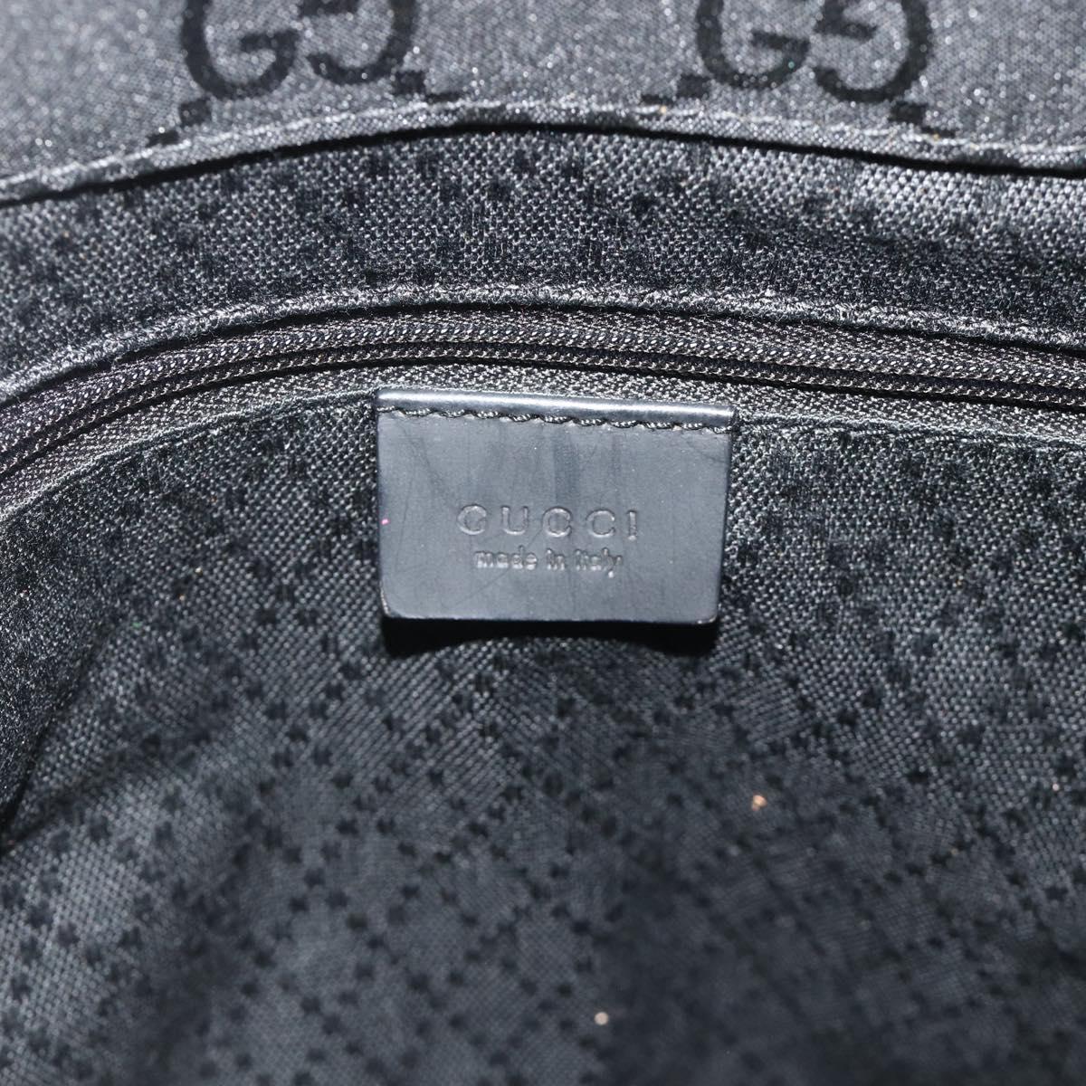 GUCCI Bamboo GG Canvas Hand Bag 2way Black Silver 002 1016 Auth 176966