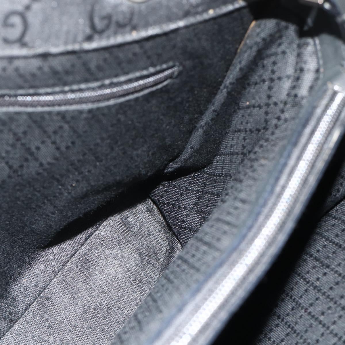 GUCCI Bamboo GG Canvas Hand Bag 2way Black Silver 002 1016 Auth 176966