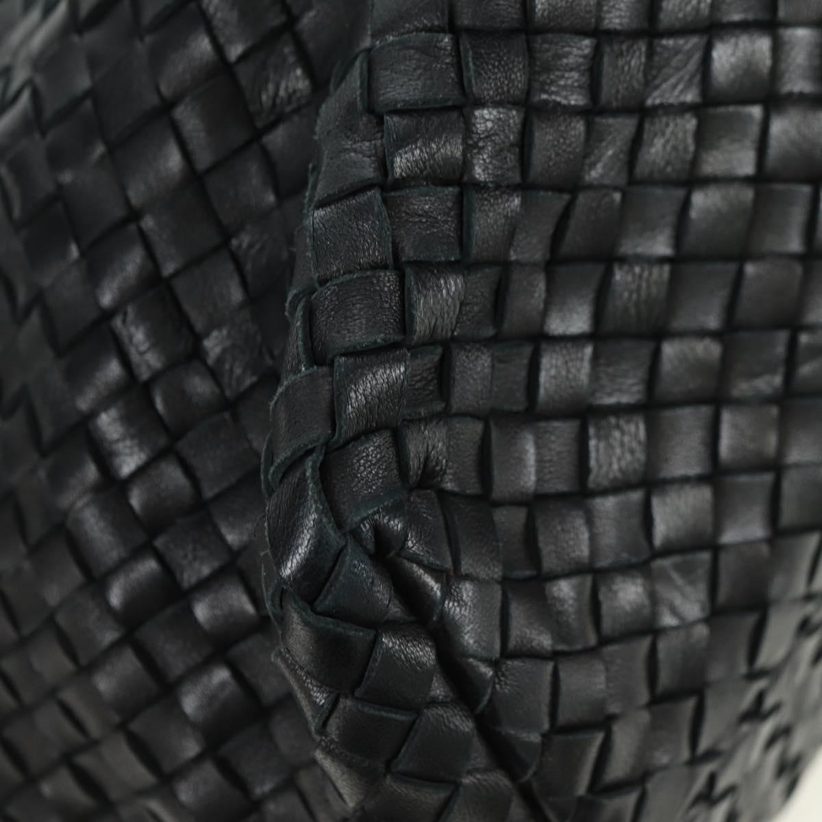 BOTTEGA VENETA INTRECCIATO Cabas MM Tote Bag Leather Black 115664 Auth 176974SAV