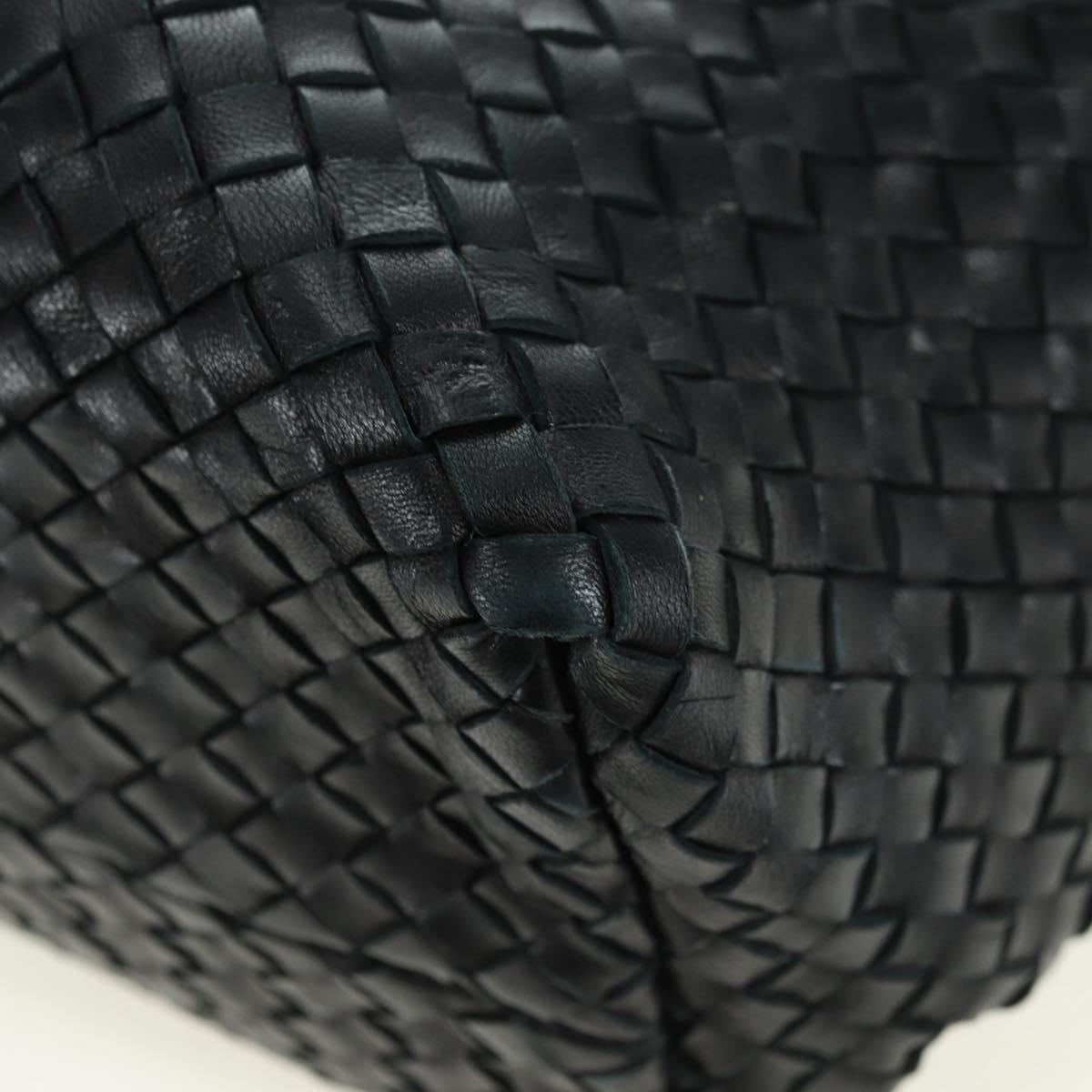 BOTTEGA VENETA INTRECCIATO Cabas MM Tote Bag Leather Black 115664 Auth 176974SAV