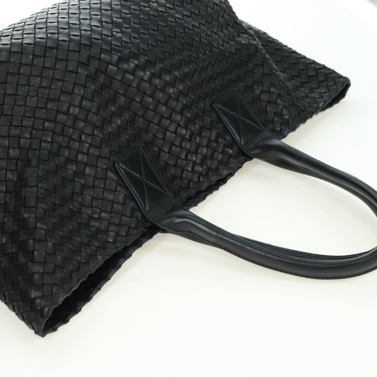 BOTTEGA VENETA INTRECCIATO Cabas MM Tote Bag Leather Black 115664 Auth 176974SAV