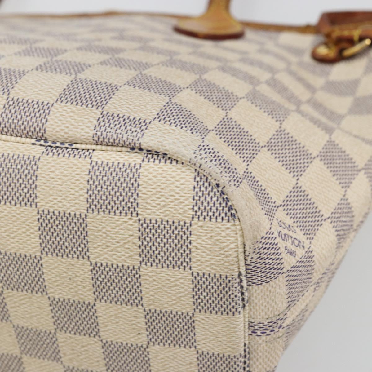 LOUIS VUITTON Damier Azur Neverfull PM Tote Bag N41362 LV Auth 176975