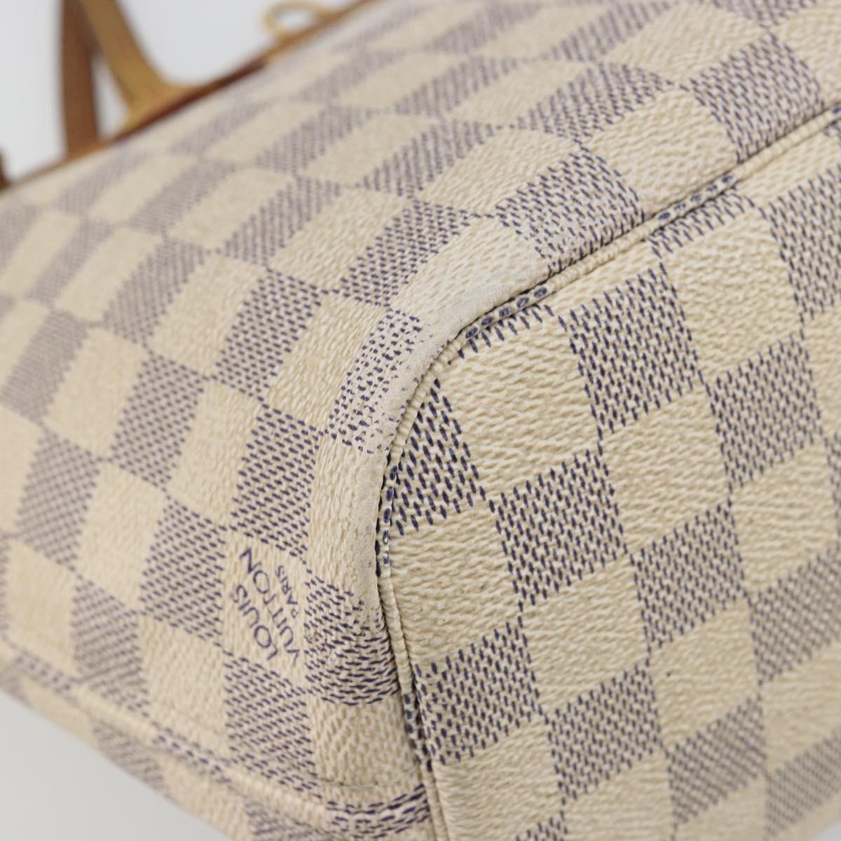 LOUIS VUITTON Damier Azur Neverfull PM Tote Bag N41362 LV Auth 176975