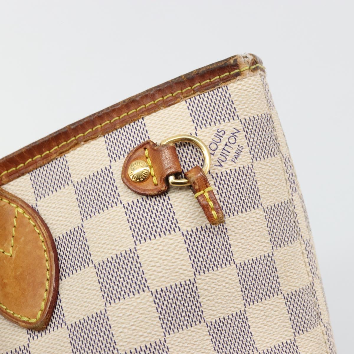LOUIS VUITTON Damier Azur Neverfull PM Tote Bag N41362 LV Auth 176975