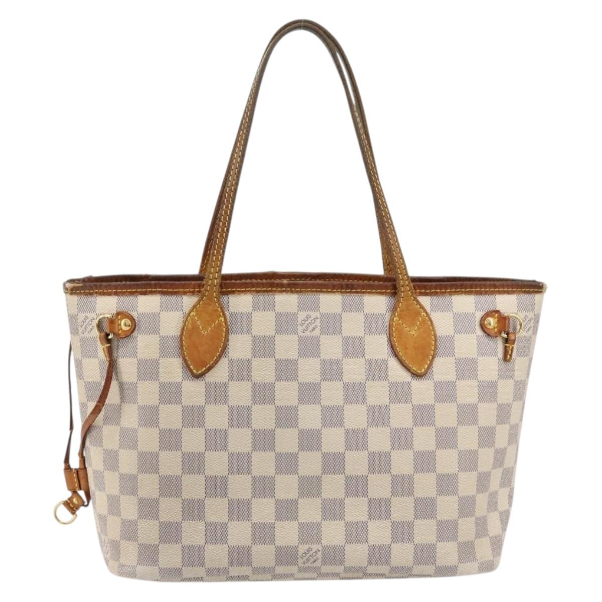 LOUIS VUITTON Damier Azur Neverfull PM Tote Bag N41362 LV Auth 176975