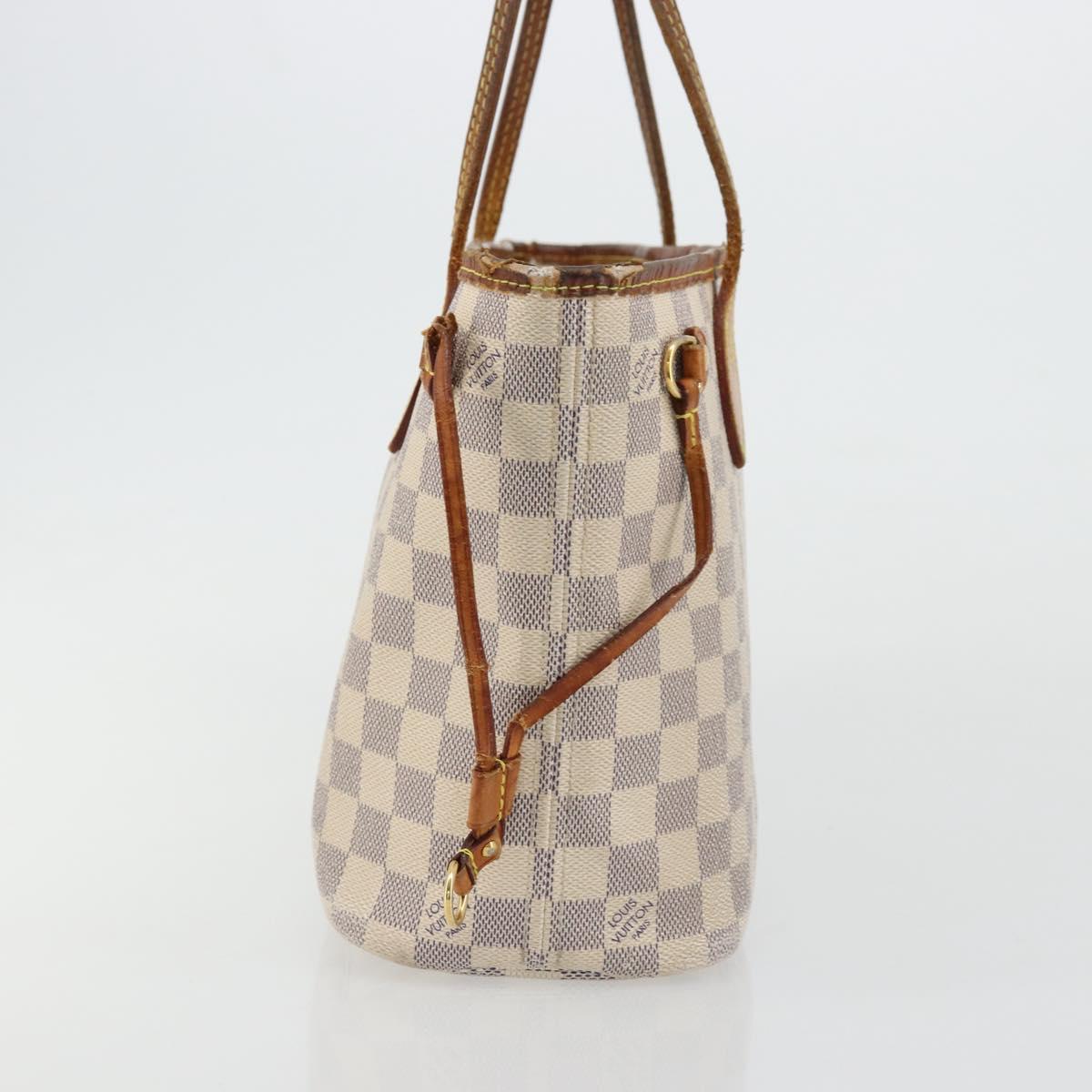 LOUIS VUITTON Damier Azur Neverfull PM Tote Bag N41362 LV Auth 176975