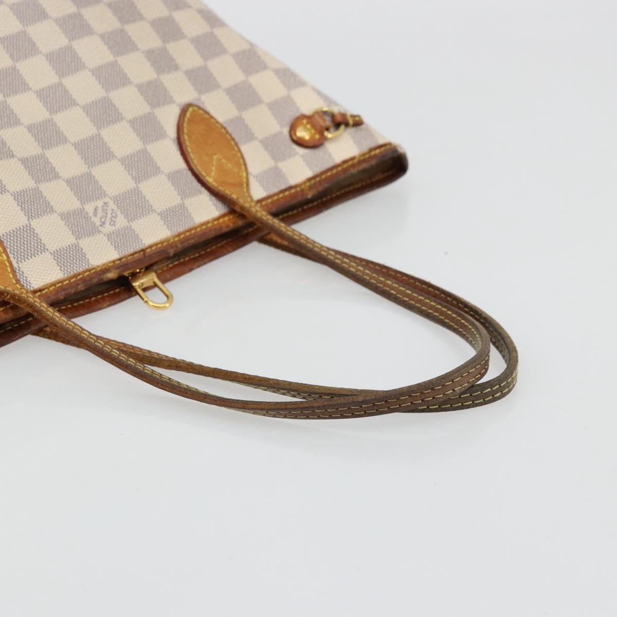 LOUIS VUITTON Damier Azur Neverfull PM Tote Bag N41362 LV Auth 176975