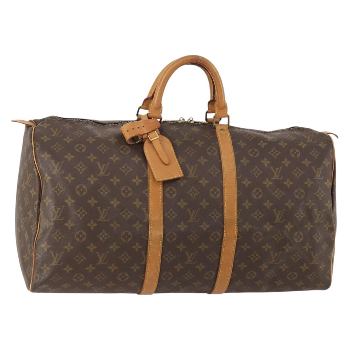 LOUIS VUITTON Monogram Keepall 55 Boston Bag M41424 LV Auth 176988