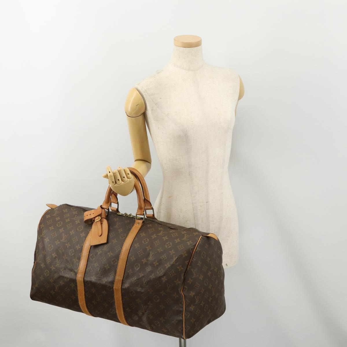 LOUIS VUITTON Monogram Keepall 55 Boston Bag M41424 LV Auth 176988