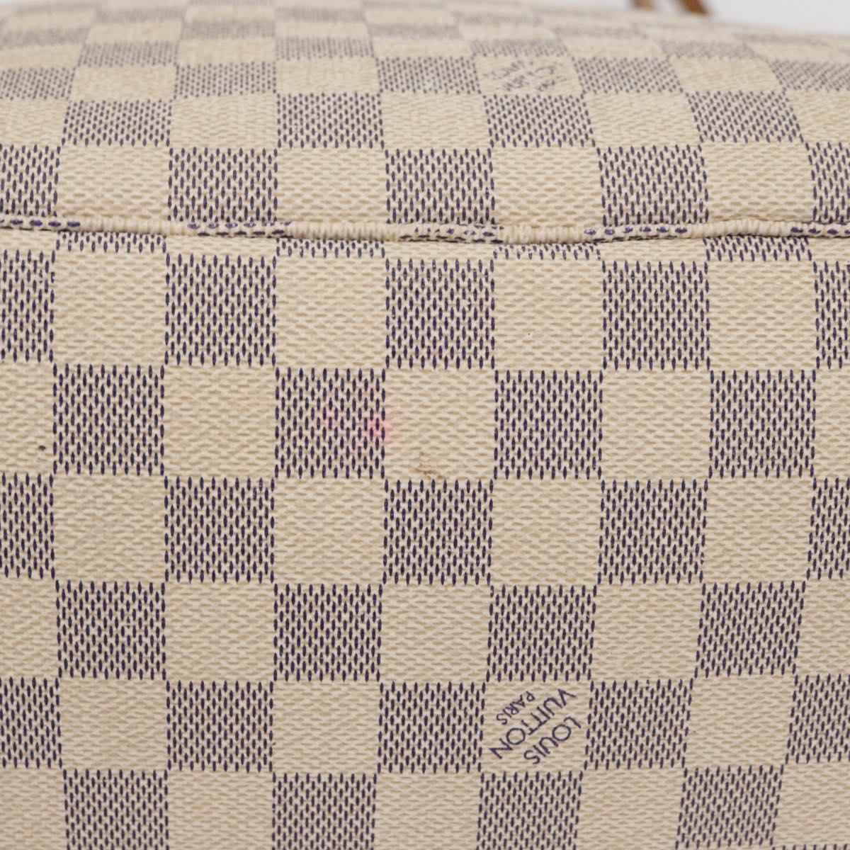 LOUIS VUITTON Damier Azur Neverfull MM Tote Bag N41605 LV Auth 176990