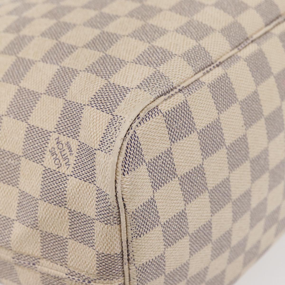 LOUIS VUITTON Damier Azur Neverfull MM Tote Bag N41605 LV Auth 176990