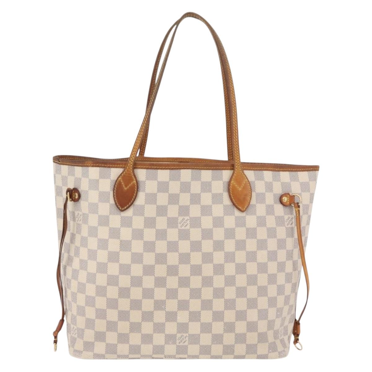 LOUIS VUITTON Damier Azur Neverfull MM Tote Bag N41605 LV Auth 176990