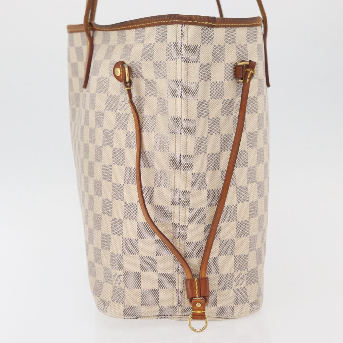 LOUIS VUITTON Damier Azur Neverfull MM Tote Bag N41605 LV Auth 176990