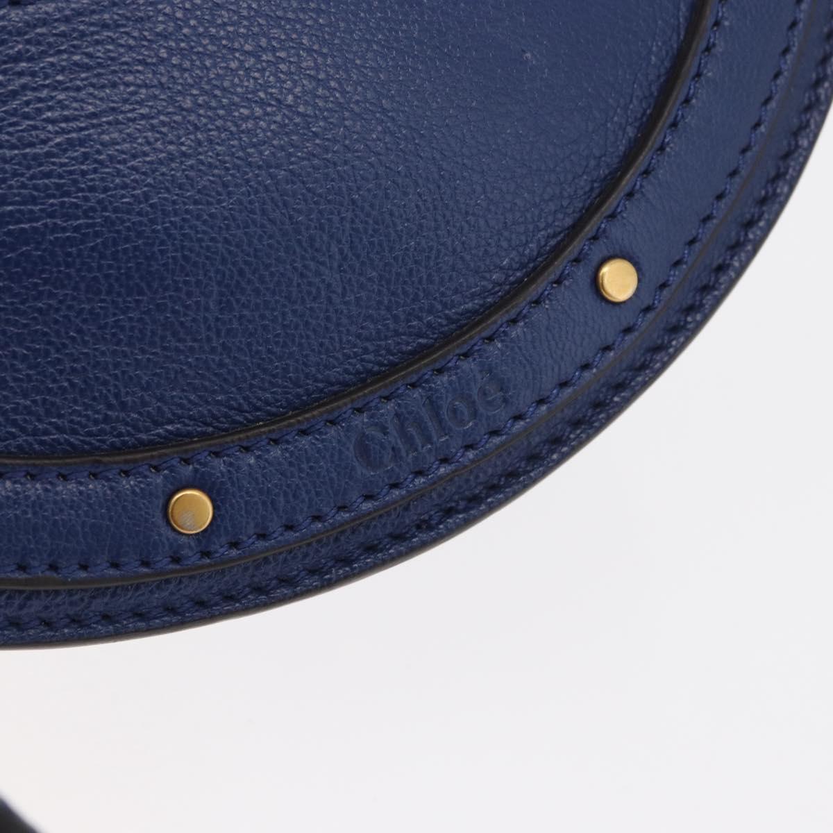 Chloe Pixy Shoulder Bag Leather Blue Gold Auth 176993A