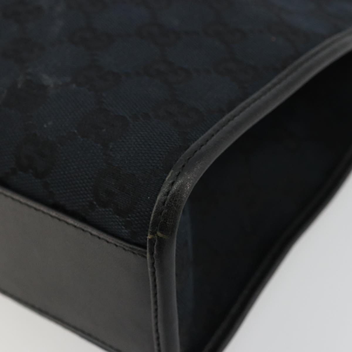 GUCCI GG Canvas Jackie Hand Bag Black Silver 002 1065 Auth 176994