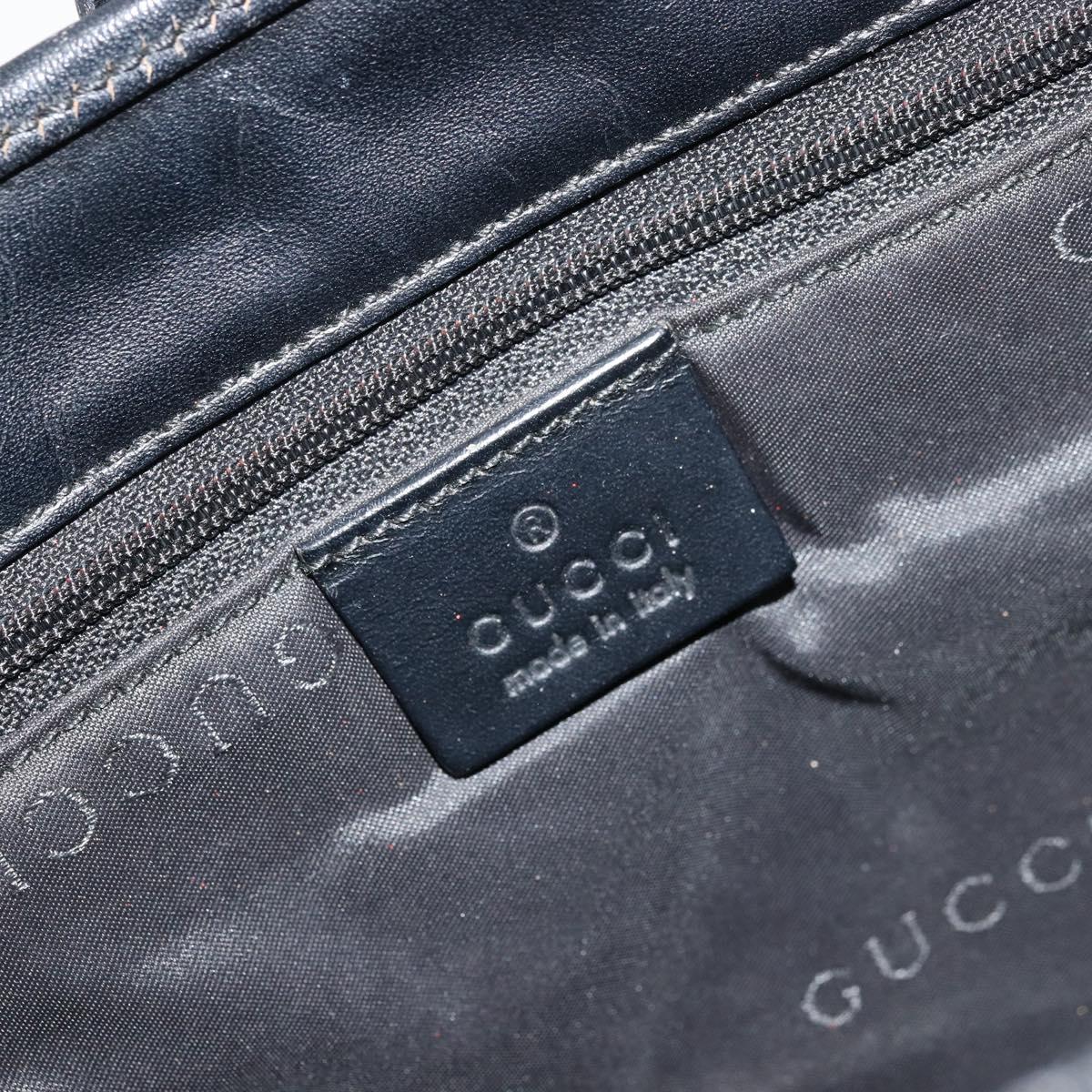 GUCCI GG Canvas Jackie Hand Bag Black Silver 002 1065 Auth 176994