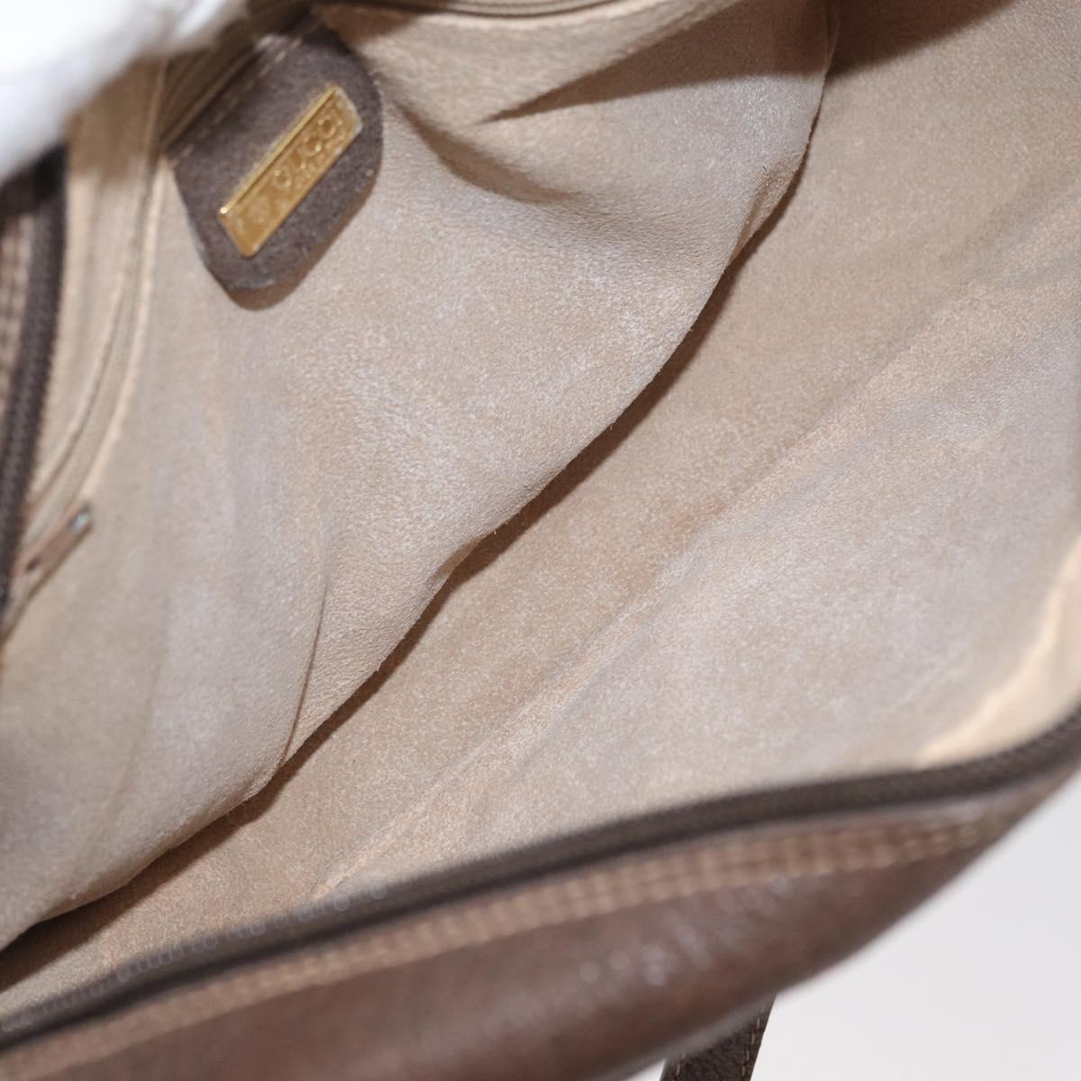 GUCCI GG Supreme Shoulder Bag PVC Beige Gold Auth 176997