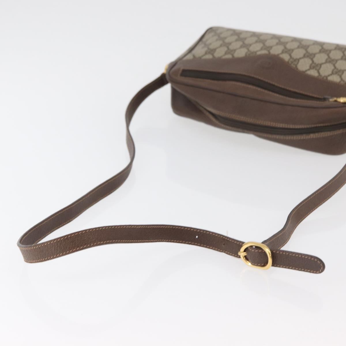 GUCCI GG Supreme Shoulder Bag PVC Beige Gold Auth 176997
