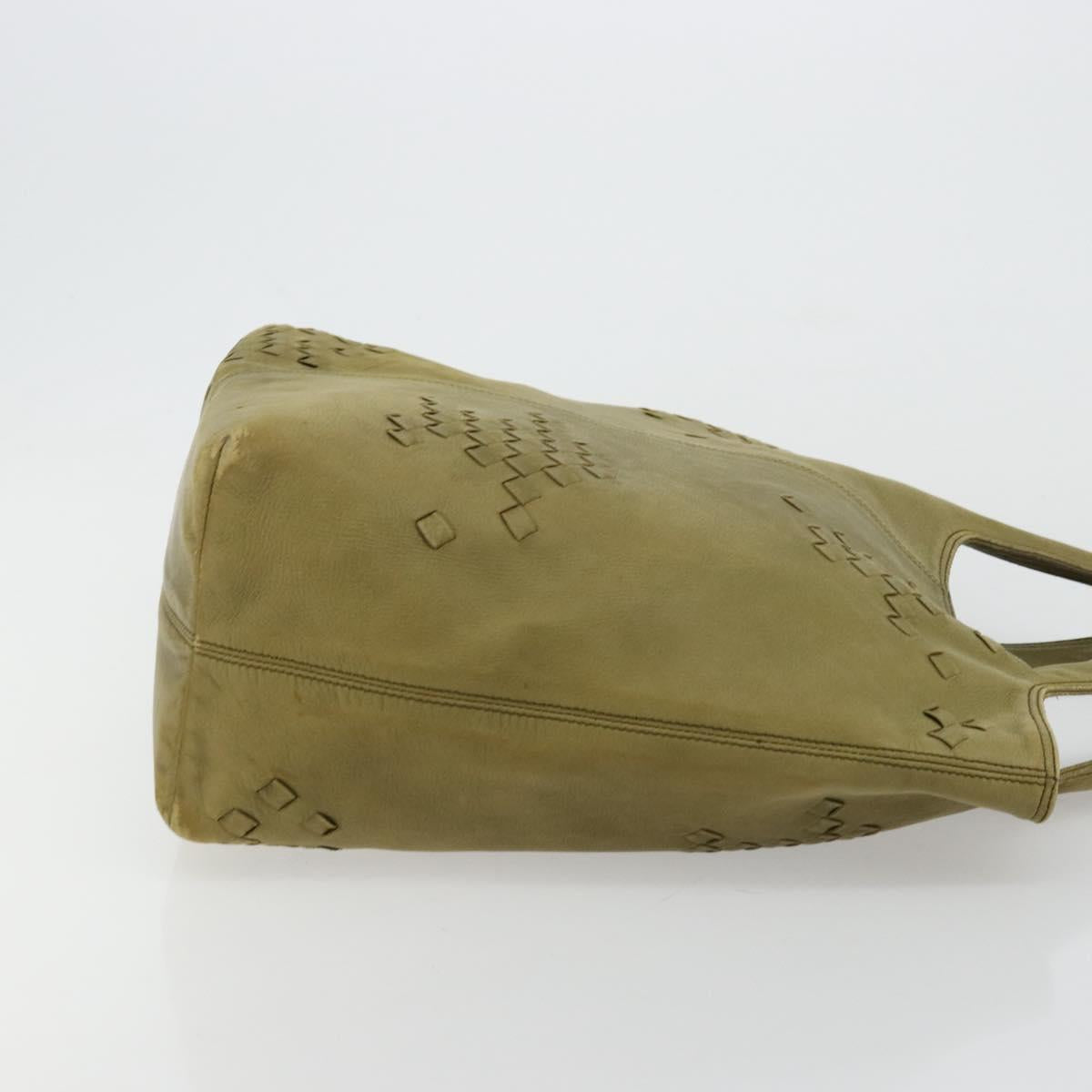 BOTTEGA VENETA INTRECCIATO Hand Bag Leather Khaki 131673 Auth 177000