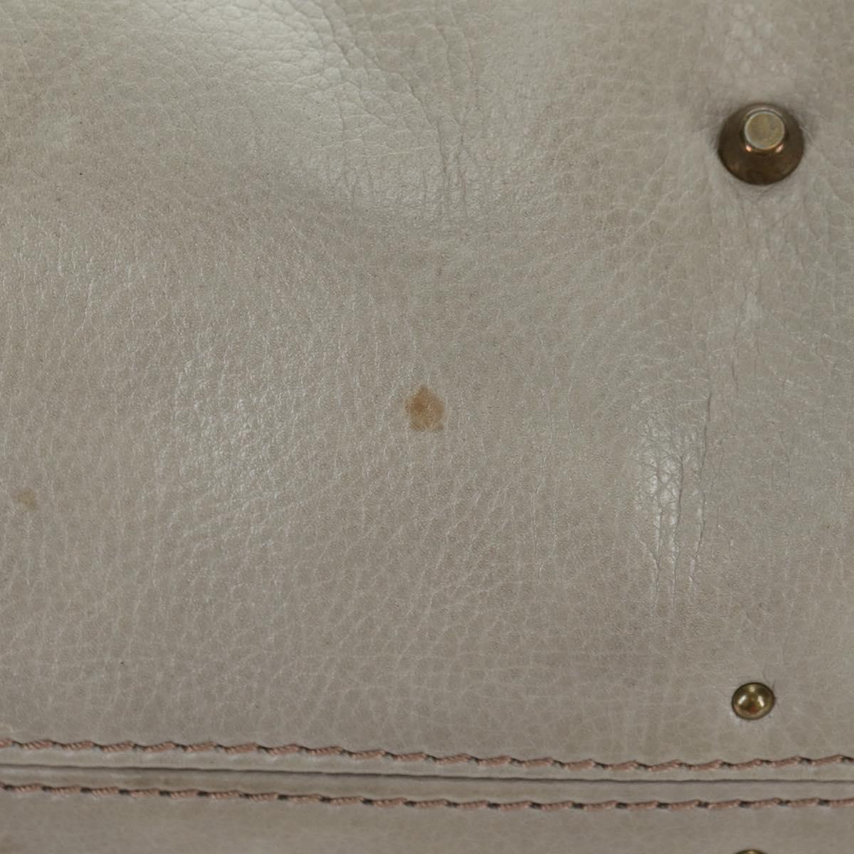 Chloe Paddington Hand Bag Leather Beige Gold Silver Auth 177003V