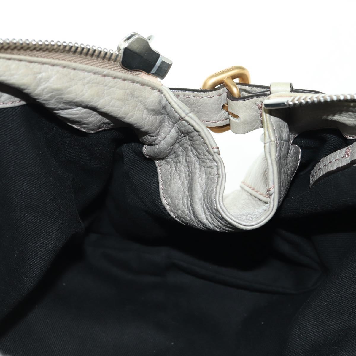 Chloe Paddington Hand Bag Leather Beige Gold Silver Auth 177003V
