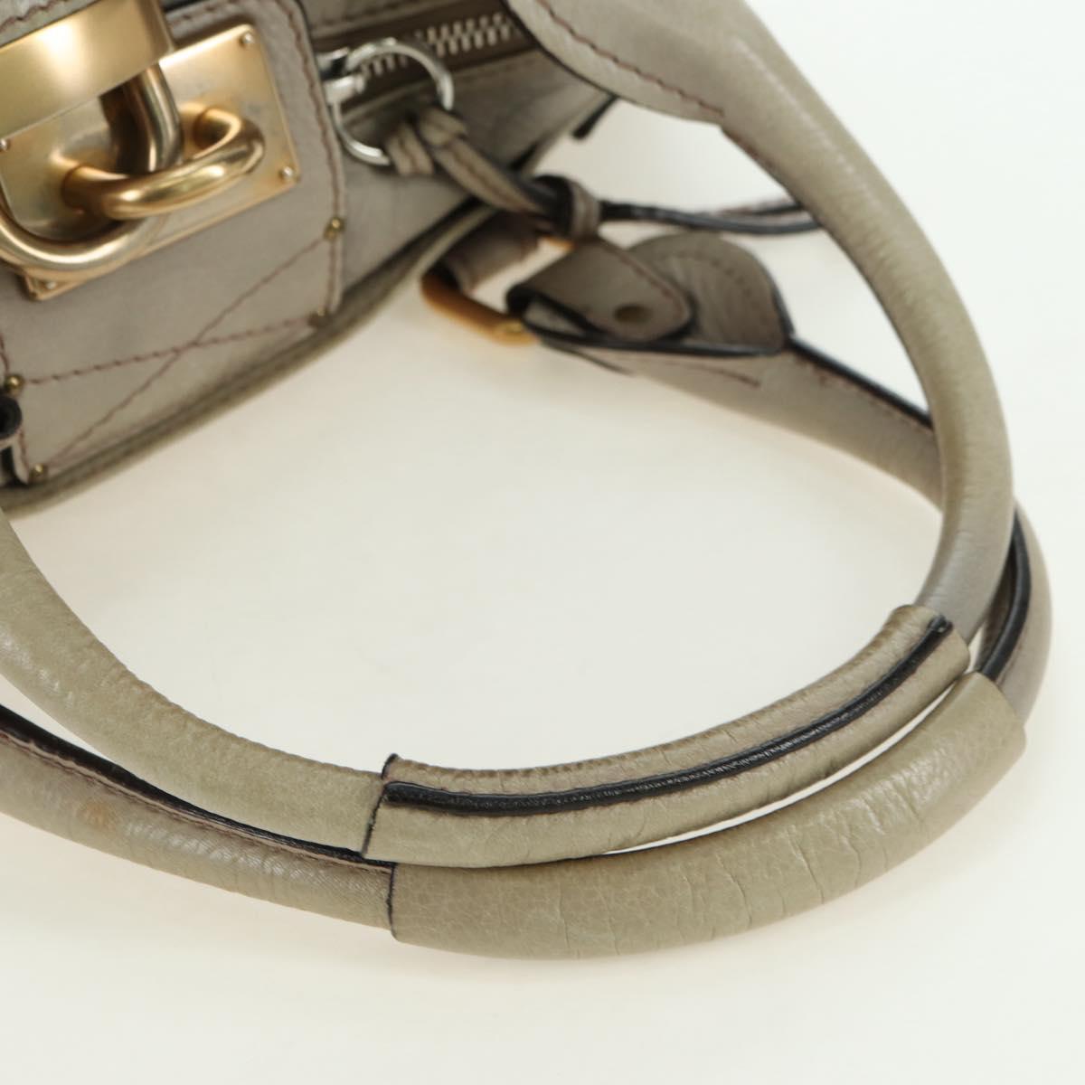 Chloe Paddington Hand Bag Leather Beige Gold Silver Auth 177003V