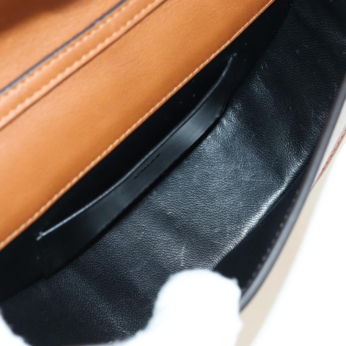 Chloe Nile Minaudière Hand Bag Leather 2way Brown Gold Auth 177005V