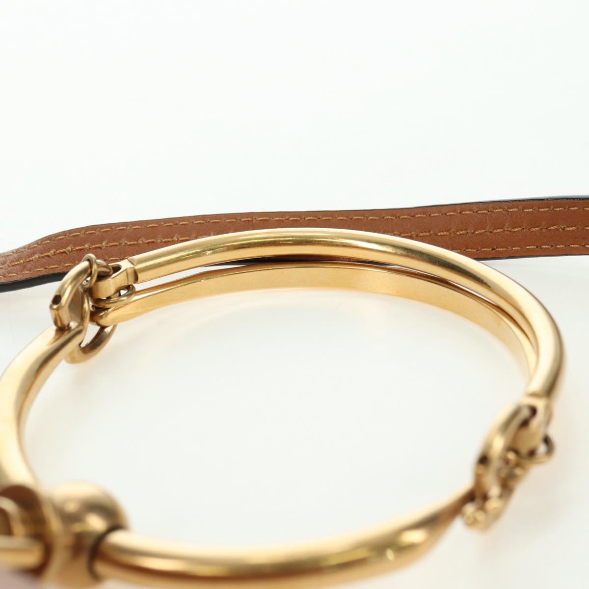 Chloe Nile Minaudière Hand Bag Leather 2way Brown Gold Auth 177005V