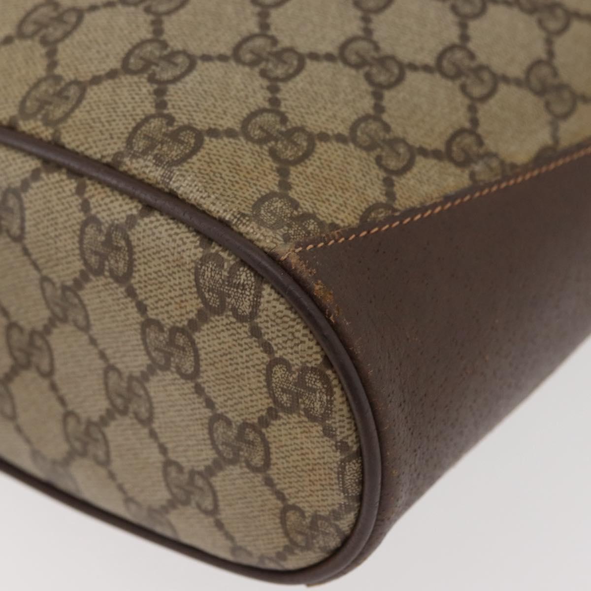 GUCCI GG Supreme Web Sherry Line Bag PVC Beige Gold 164 02 034 Auth 177007