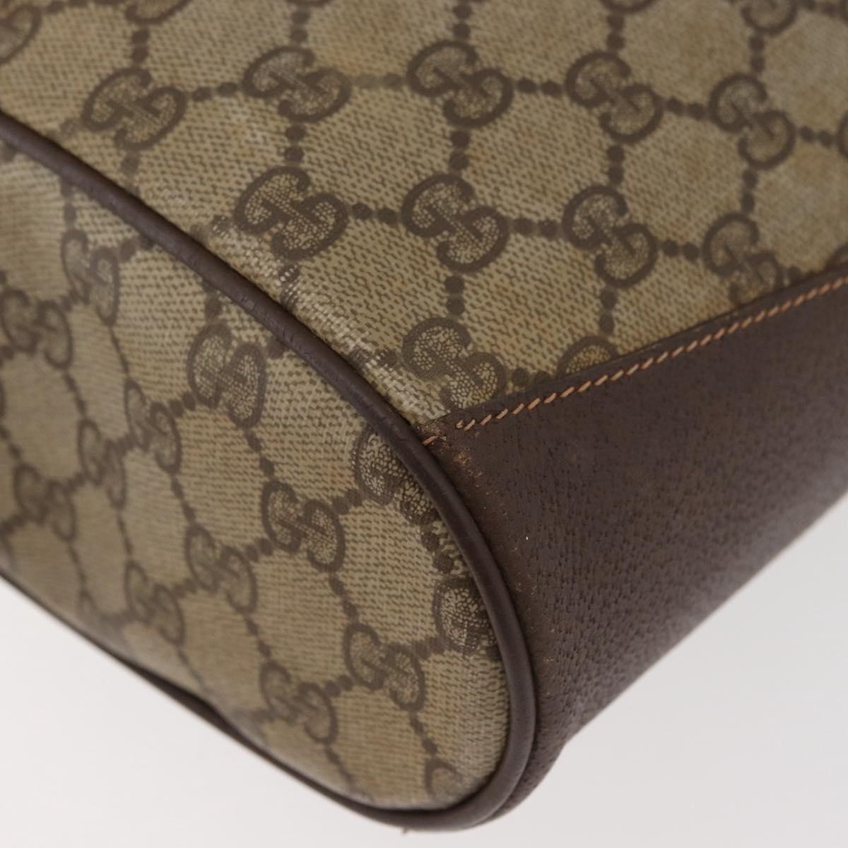 GUCCI GG Supreme Web Sherry Line Bag PVC Beige Gold 164 02 034 Auth 177007