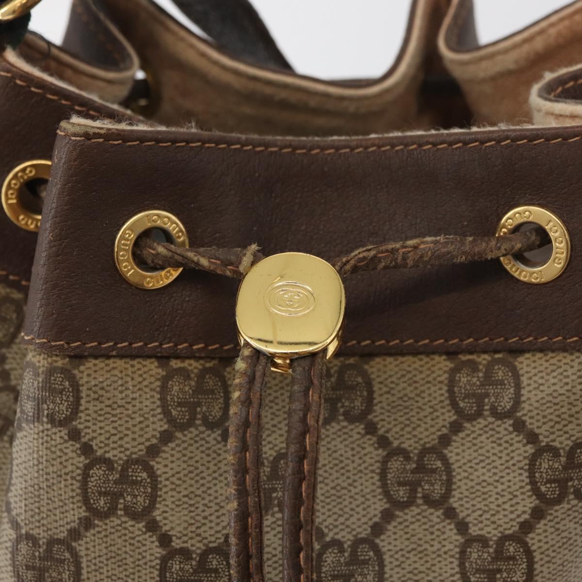 GUCCI GG Supreme Web Sherry Line Bag PVC Beige Gold 164 02 034 Auth 177007