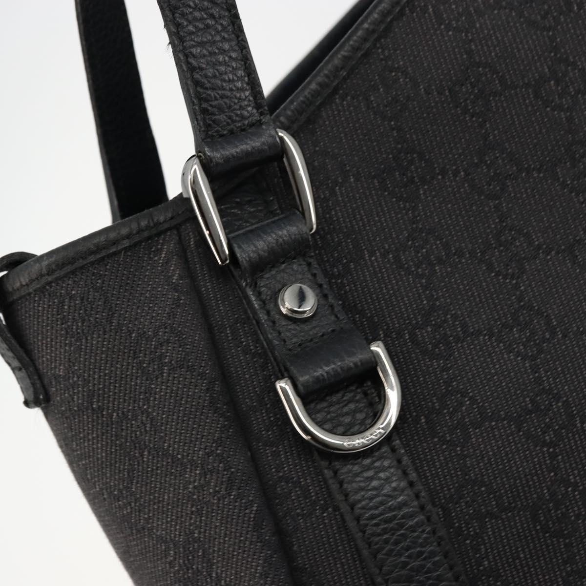 GUCCI GG Canvas Abbey Tote Bag Black Silver 293578 Auth 177025A