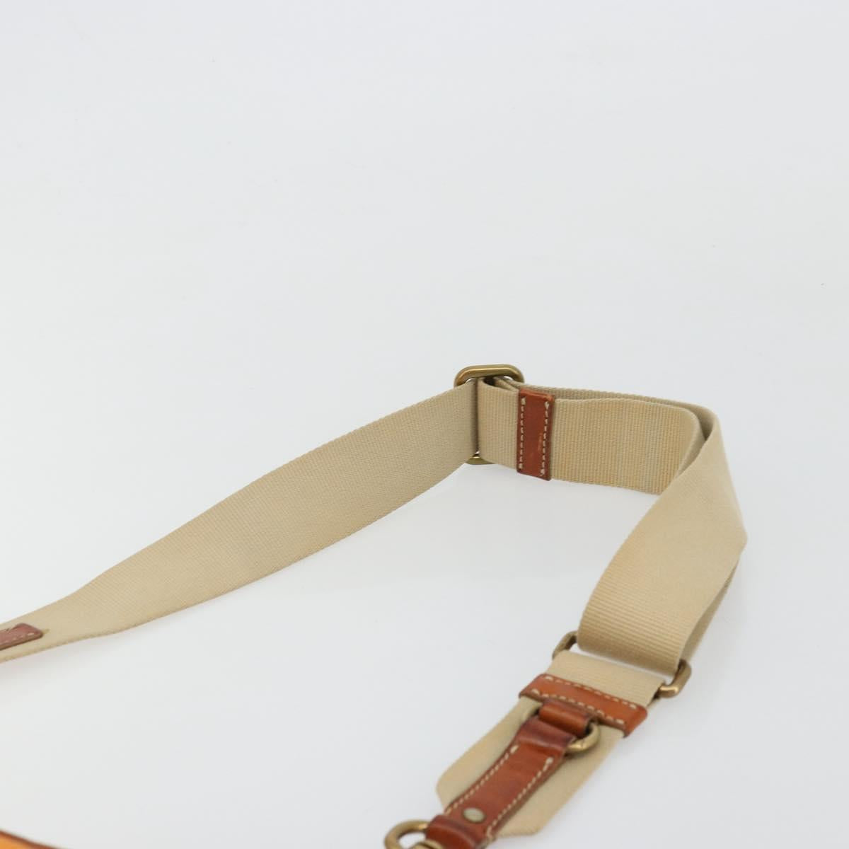 Miu Miu Shoulder Bag Canvas Orange Gold Auth 177028A