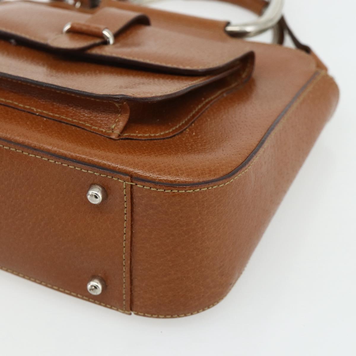 GUCCI Hand Bag Leather 2way Brown Silver 000 2058 0308 5 Auth 177030