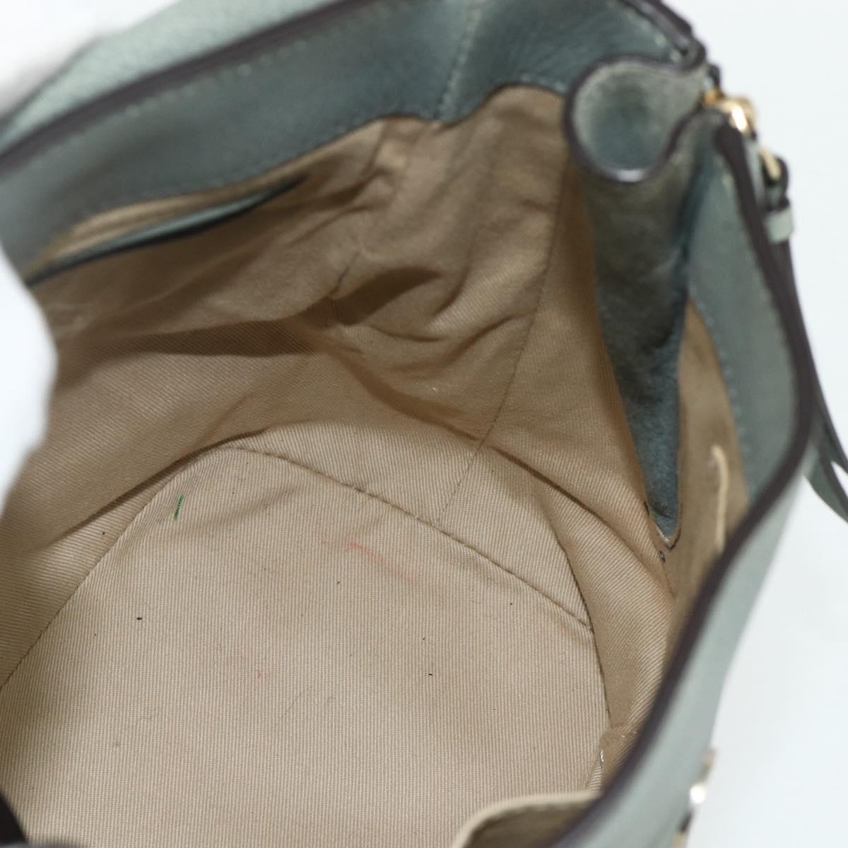 Chloe Fay Backpack Suede Leather 2way Gold Light green Auth 177032
